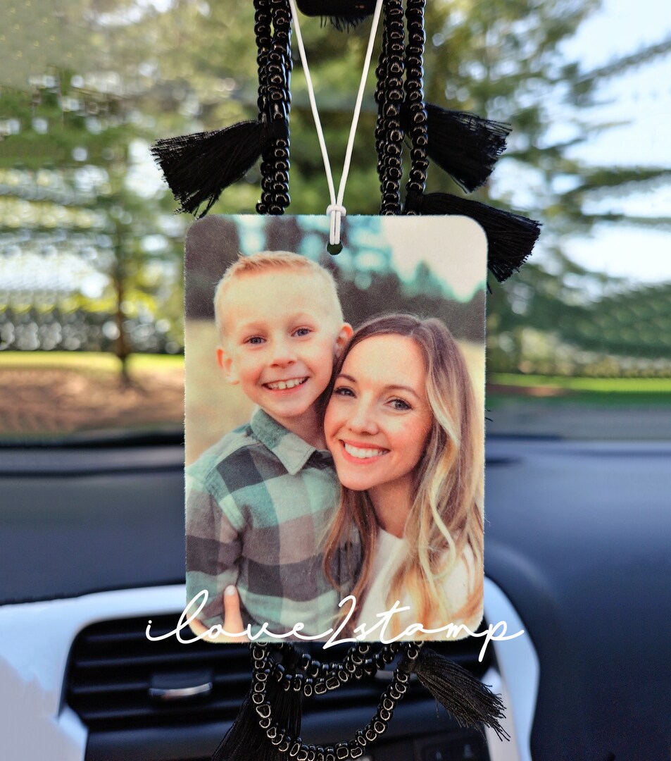 Macchiole Personalized Car Air Vent Clip - Custom Photo & Text, Scented Interior Decor With Gift Box